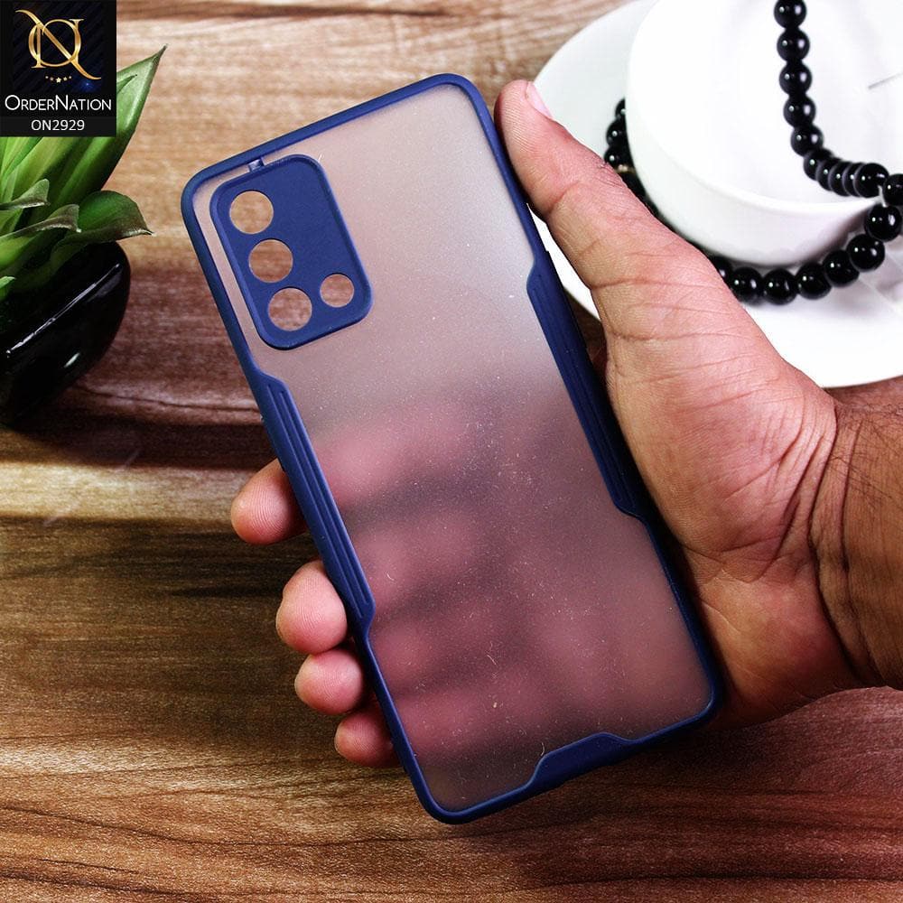 Oppo A95 4G Cover - Blue - Semi Transparent Ultra Thin Paper Shell Soft Borders Case