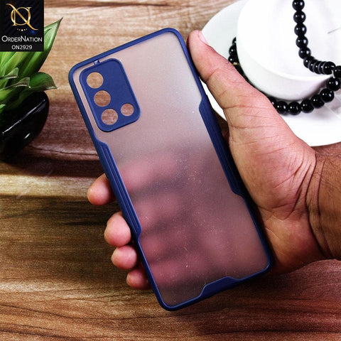 Oppo A74 - Blue - Semi Transparent Ultra Thin Paper Shell Soft Borders Case