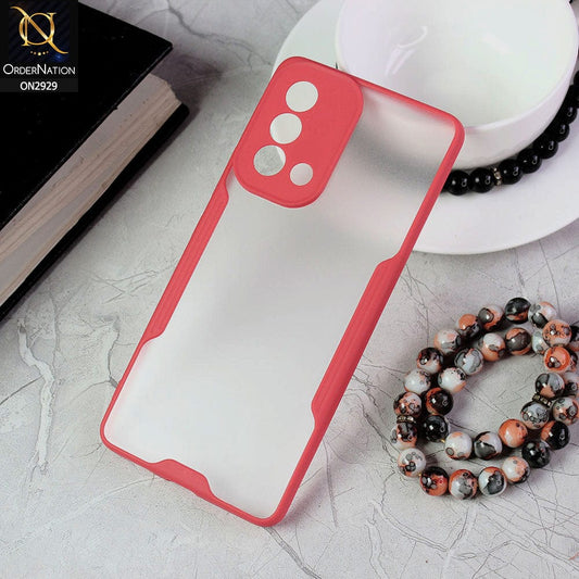 Oppo A95 - Red - Semi Transparent Ultra Thin Paper Shell Soft Borders Case