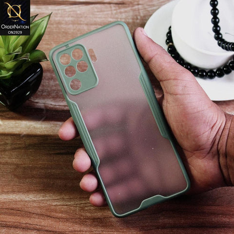 Oppo A94 - Green - Semi Transparent Ultra Thin Paper Shell Soft Borders Case