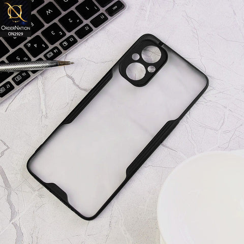 Oppo Reno 7 Lite Cover - Black - Semi Transparent Ultra Thin Paper Shell Soft Borders Case