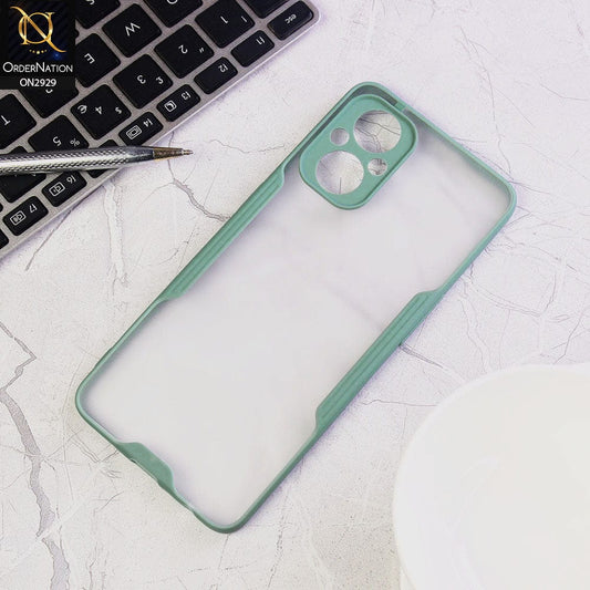 Oppo F21 Pro 5G Cover - Green - Semi Transparent Ultra Thin Paper Shell Soft Borders Case