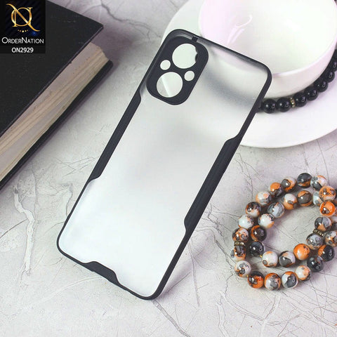 Oppo Reno 7z Cover - Black - Semi Transparent Ultra Thin Paper Shell Soft Borders Case