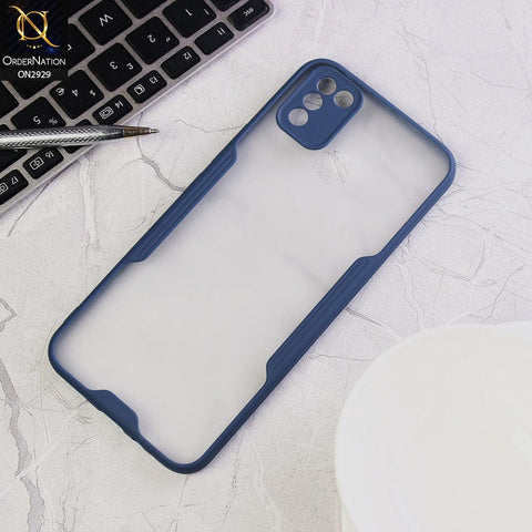 Infinix Hot 10 Lite Cover - Blue - Semi Transparent Ultra Thin Paper Shell Soft Borders Case