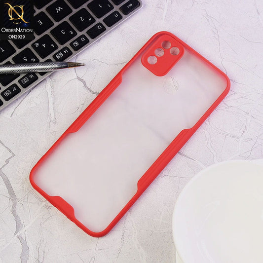 Infinix Hot 10 Lite Cover - Red - Semi Transparent Ultra Thin Paper Shell Soft Borders Case