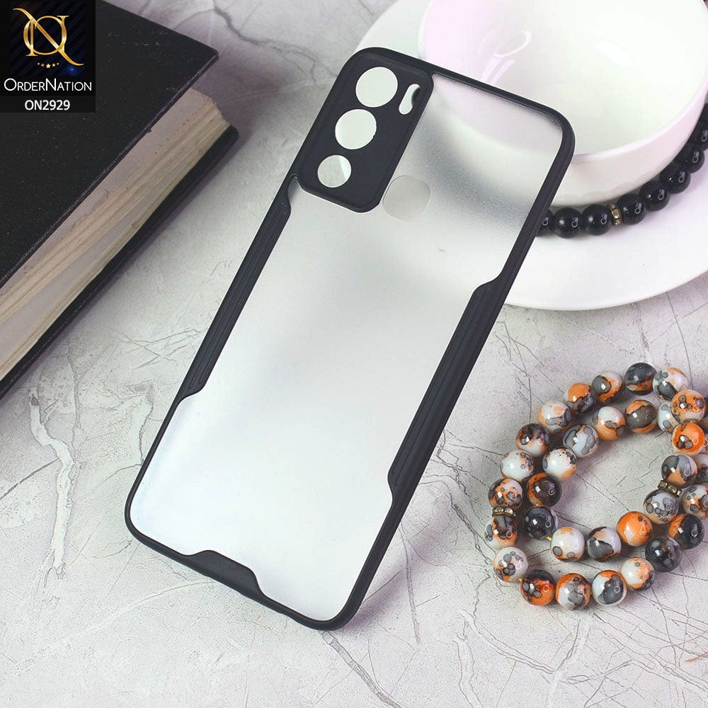 Infinix Hot 12i Cover - Black - Semi Transparent Ultra Thin Paper Shell Soft Borders Case