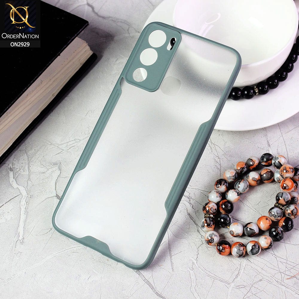 Infinix Hot 12i Cover - Green - Semi Transparent Ultra Thin Paper Shell Soft Borders Case