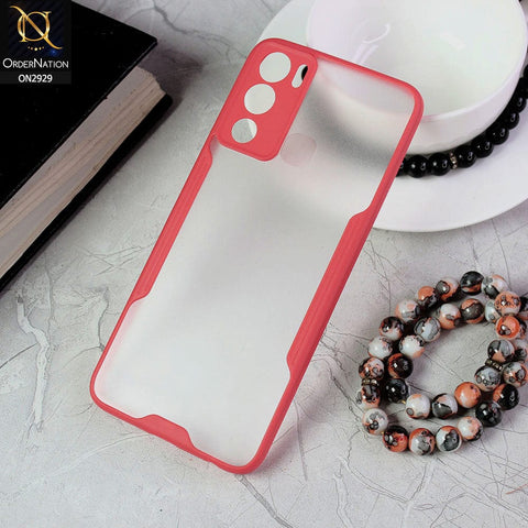 Infinix Hot 12i Cover - Red - Semi Transparent Ultra Thin Paper Shell Soft Borders Case