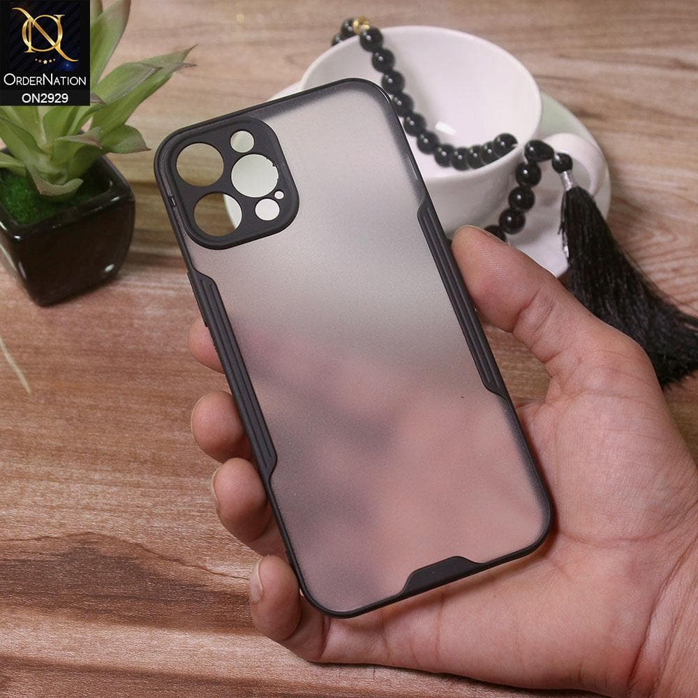 iPhone 12 Pro Max Cover - Black - Semi Transparent Ultra Thin Paper Shell Soft Borders Case