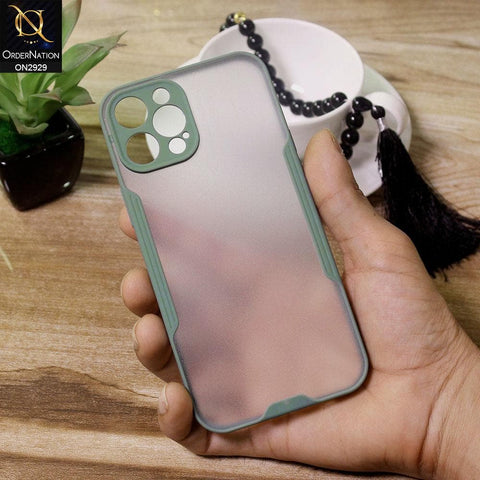 iPhone 12 Pro Max Cover - Green - Semi Transparent Ultra Thin Paper Shell Soft Borders Case
