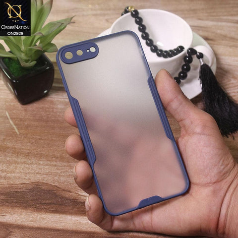 iPhone 8 Plus / 7 Plus Cover - Blue - Semi Transparent Ultra Thin Paper Shell Soft Borders Case