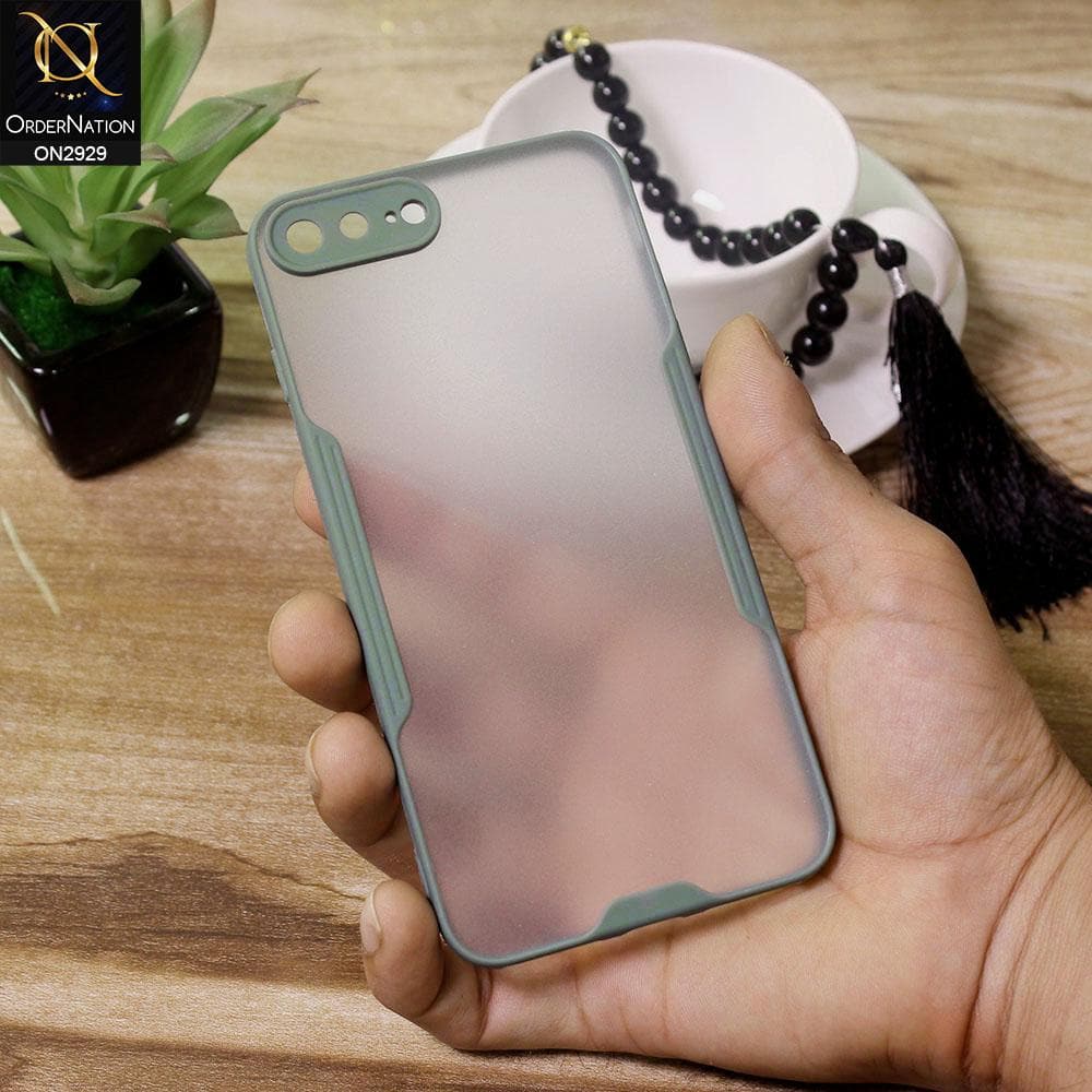 iPhone 8 Plus / 7 Plus Cover - Green - Semi Transparent Ultra Thin Paper Shell Soft Borders Case