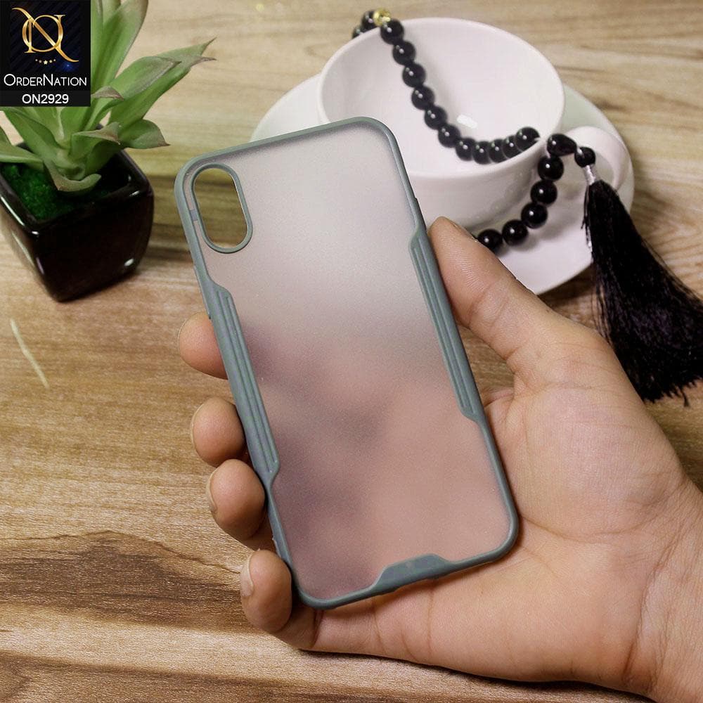 iPhone XS / X Cover - Green - Semi Transparent Ultra Thin Paper Shell Soft Borders Case