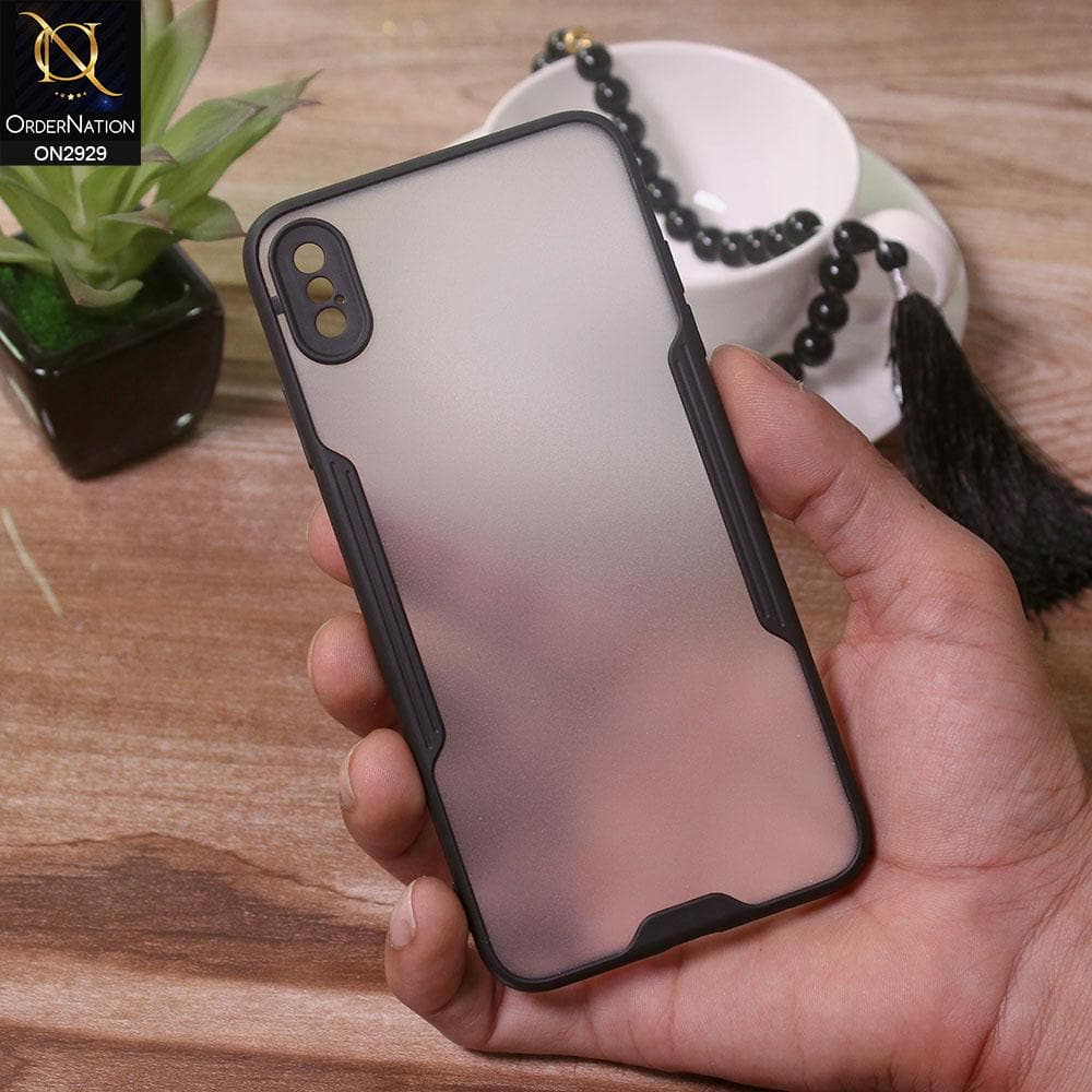 iPhone XS Max Cover - Black - Semi Transparent Ultra Thin Paper Shell Soft Borders Case