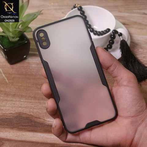 iPhone XS Max Cover - Black - Semi Transparent Ultra Thin Paper Shell Soft Borders Case