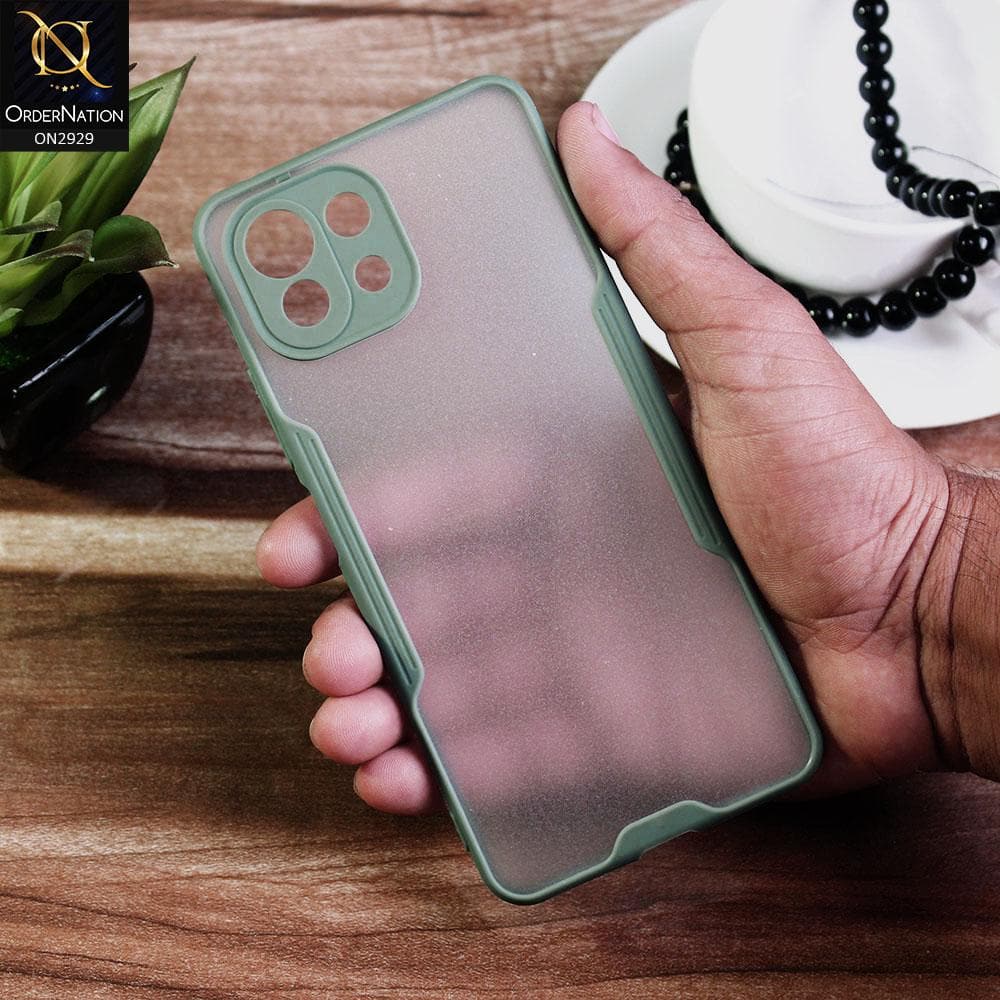 Xiaomi Mi 11 Lite - Green - Semi Transparent Ultra Thin Paper Shell Soft Borders Case