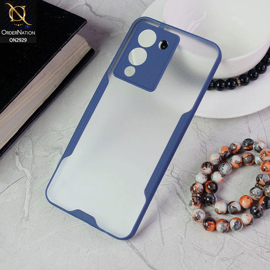 Infinix Note 12 G96 Cover - Blue - Semi Transparent Ultra Thin Paper Shell Soft Borders Case