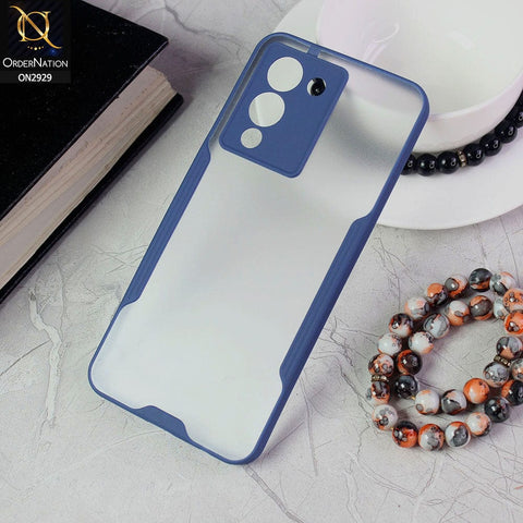 Infinix Note 12 G96 Cover - Blue - Semi Transparent Ultra Thin Paper Shell Soft Borders Case