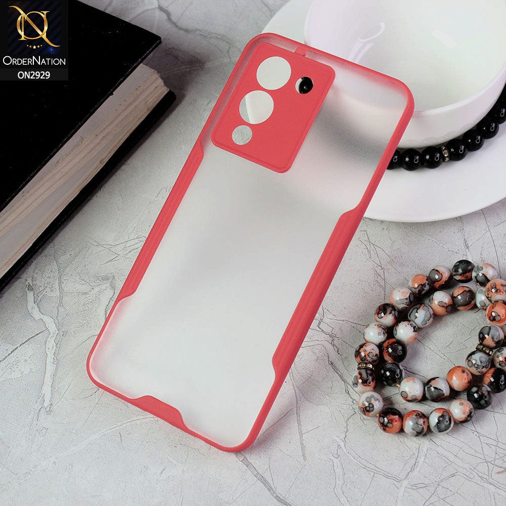 Infinix Note 12 G96 Cover - Red - Semi Transparent Ultra Thin Paper Shell Soft Borders Case