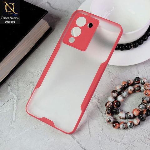 Infinix Note 12 G96 Cover - Red - Semi Transparent Ultra Thin Paper Shell Soft Borders Case