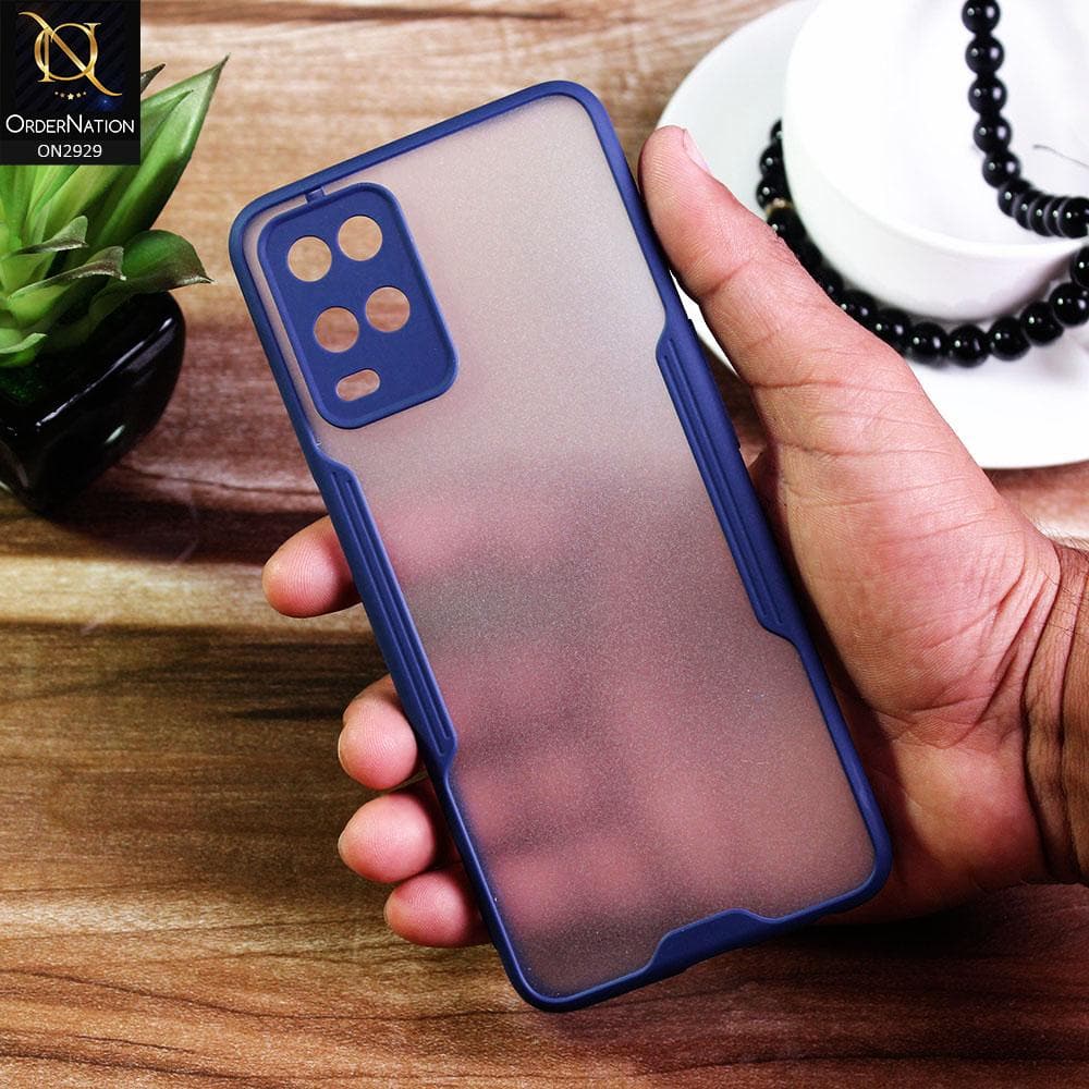 Oppo A54 4G - Blue - Semi Transparent Ultra Thin Paper Shell Soft Borders Case