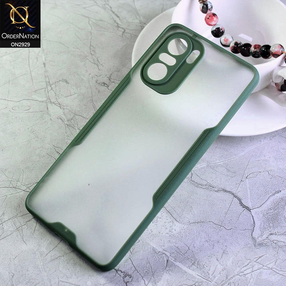 Xiaomi Redmi K40 Cover - Green - Semi Transparent Ultra Thin Paper Shell Soft Borders Case