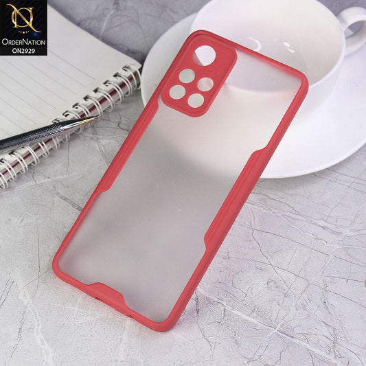 Xiaomi Poco M4 5G Cover - Red - Semi Transparent Ultra Thin Paper Shell Soft Borders Case