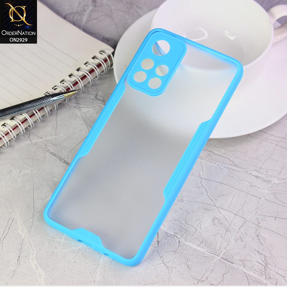 Xiaomi Poco M4 5G Cover - Sky Blue - Semi Transparent Ultra Thin Paper Shell Soft Borders Case