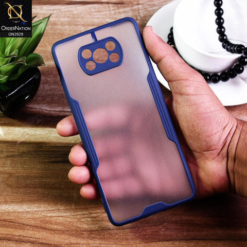 Xiaomi Poco X3 - Blue - Semi Transparent Ultra Thin Paper Shell Soft Borders Case