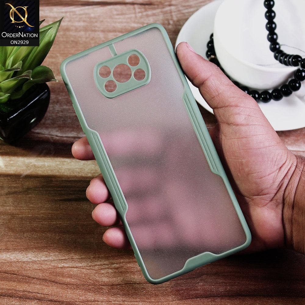 Xiaomi Poco X3 Pro - Green - Semi Transparent Ultra Thin Paper Shell Soft Borders Case