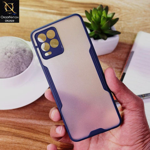 Realme 8 Pro Cover - Blue - Semi Transparent Ultra Thin Paper Shell Soft Borders Case