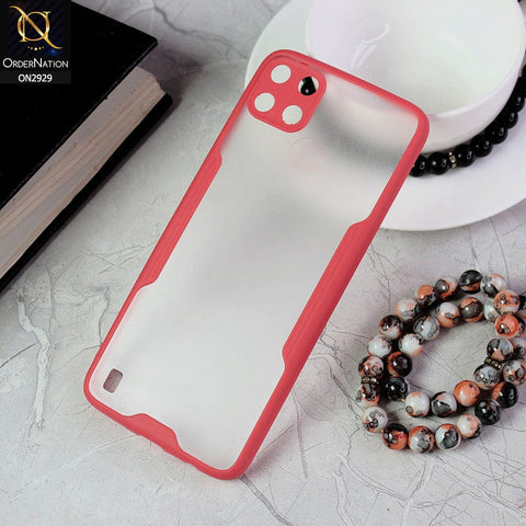 Realme C21Y Cover - Red - Semi Transparent Ultra Thin Paper Shell Soft Borders Case