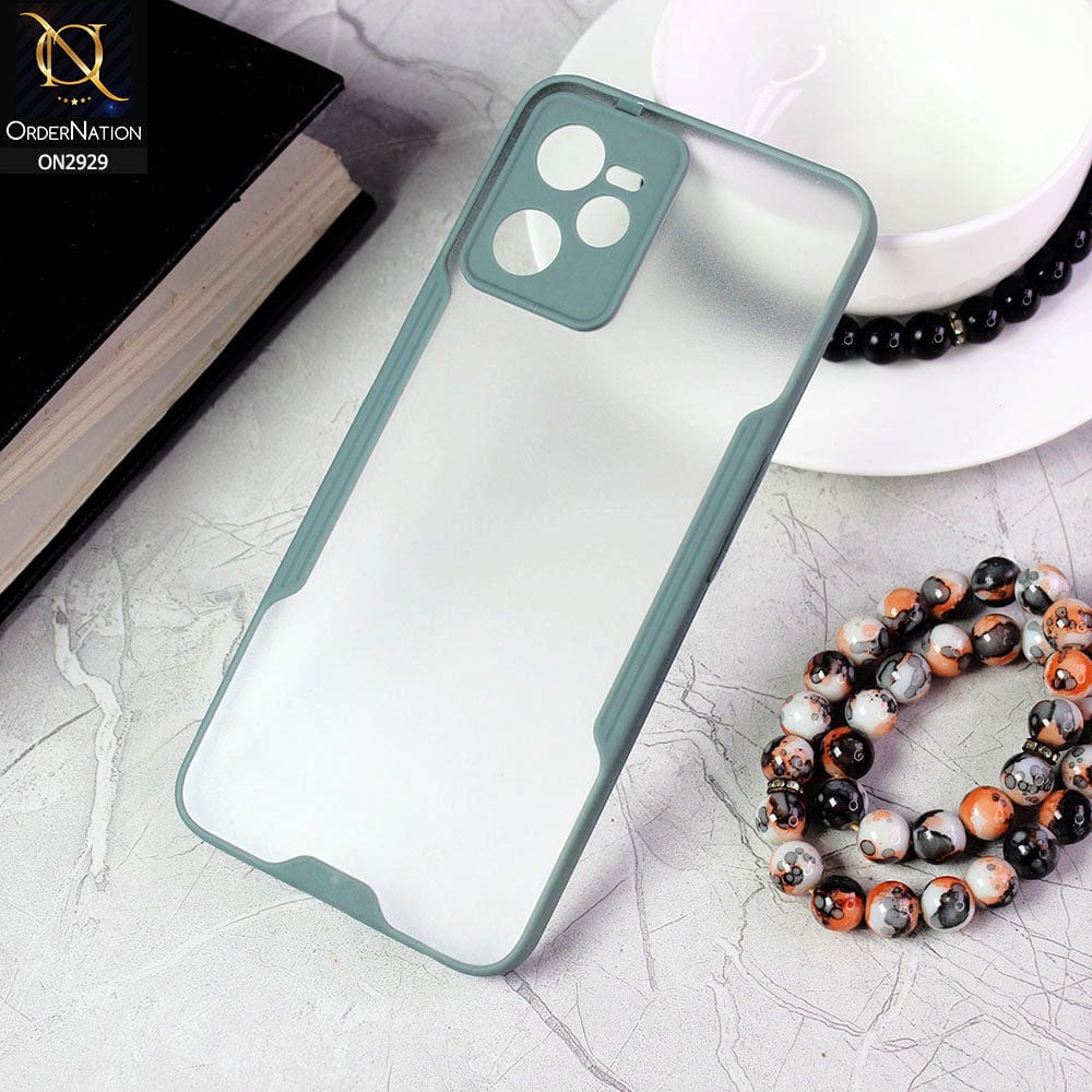 Realme C35 Cover - Green - Semi Transparent Ultra Thin Paper Shell Soft Borders Case