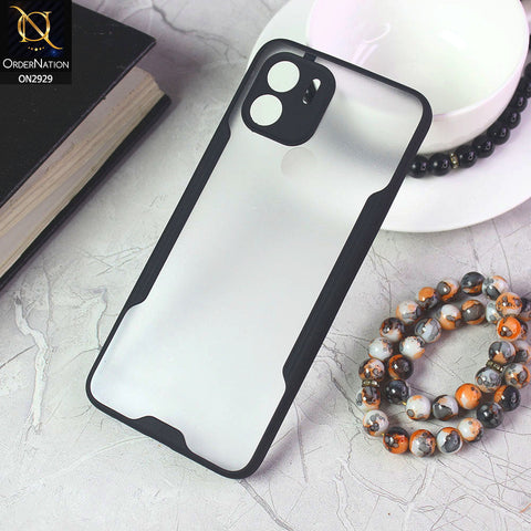 Xiaomi Redmi A1 Plus Cover - Black - Semi Transparent Ultra Thin Paper Shell Soft Borders Case