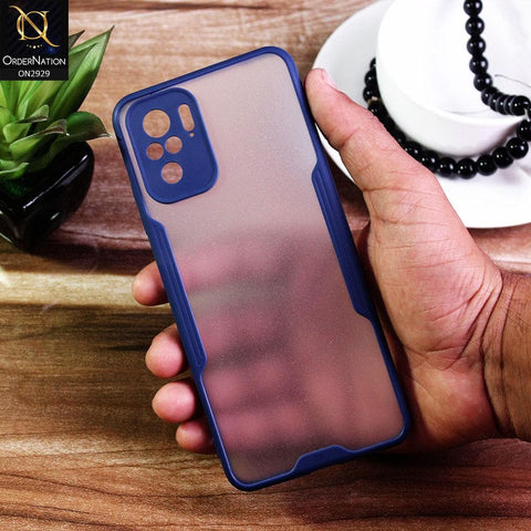 Xiaomi Redmi Note 10 4G - Blue - Semi Transparent Ultra Thin Paper Shell Soft Borders Case