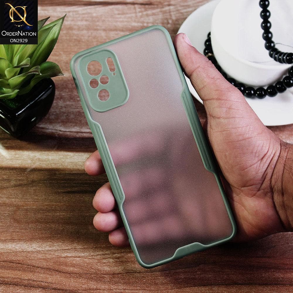 Xiaomi Redmi Note 10S - Green - Semi Transparent Ultra Thin Paper Shell Soft Borders Case