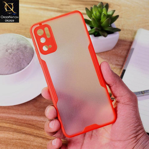 Xiaomi Redmi Note 10 5G Cover - Red - Semi Transparent Ultra Thin Paper Shell Soft Borders Case