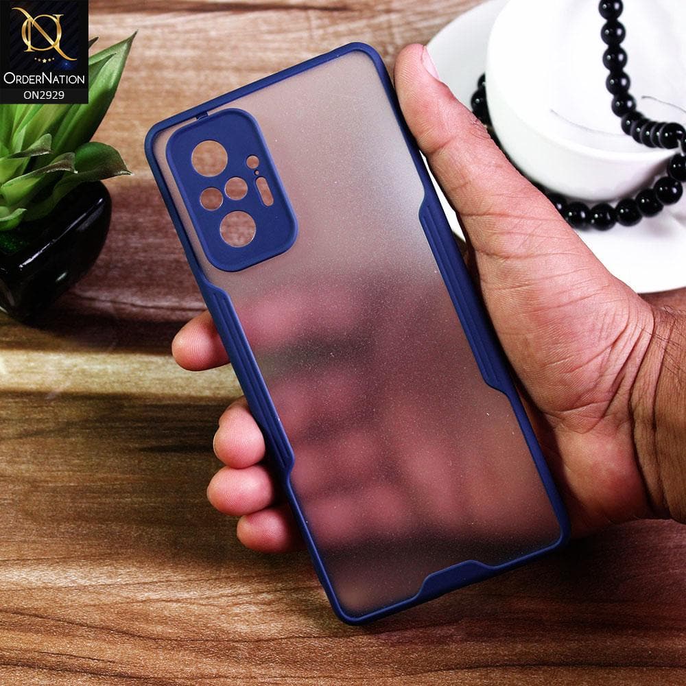 Xiaomi Redmi Note 10 Pro - Blue - Semi Transparent Ultra Thin Paper Shell Soft Borders Case