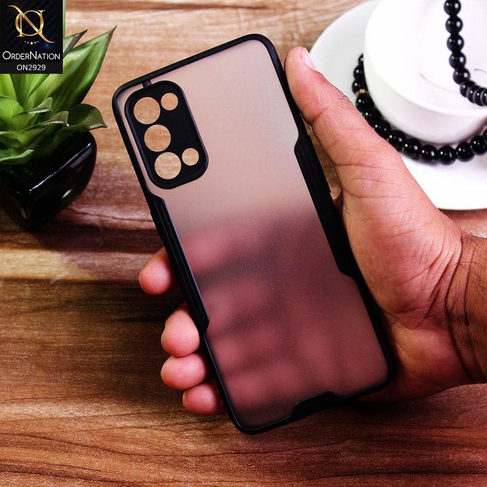 Oppo Reno 5 5G - Black - Semi Transparent Ultra Thin Paper Shell Soft Borders Case