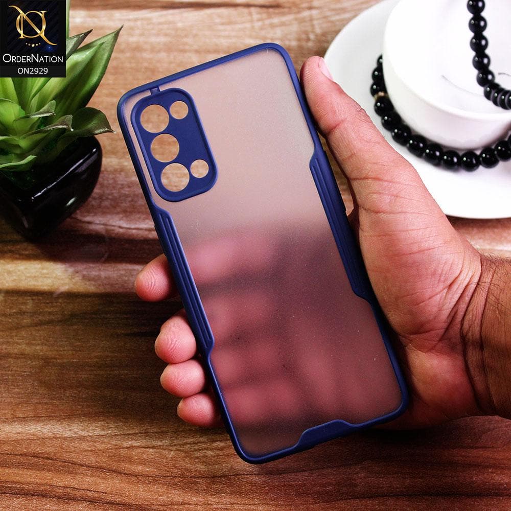 Oppo Reno 5 5G - Blue - Semi Transparent Ultra Thin Paper Shell Soft Borders Case