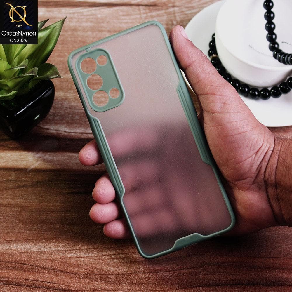 Oppo Reno 5 4G - Green - Semi Transparent Ultra Thin Paper Shell Soft Borders Case