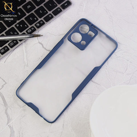 Oppo F21 Pro Cover - Blue - Semi Transparent Ultra Thin Paper Shell Soft Borders Case