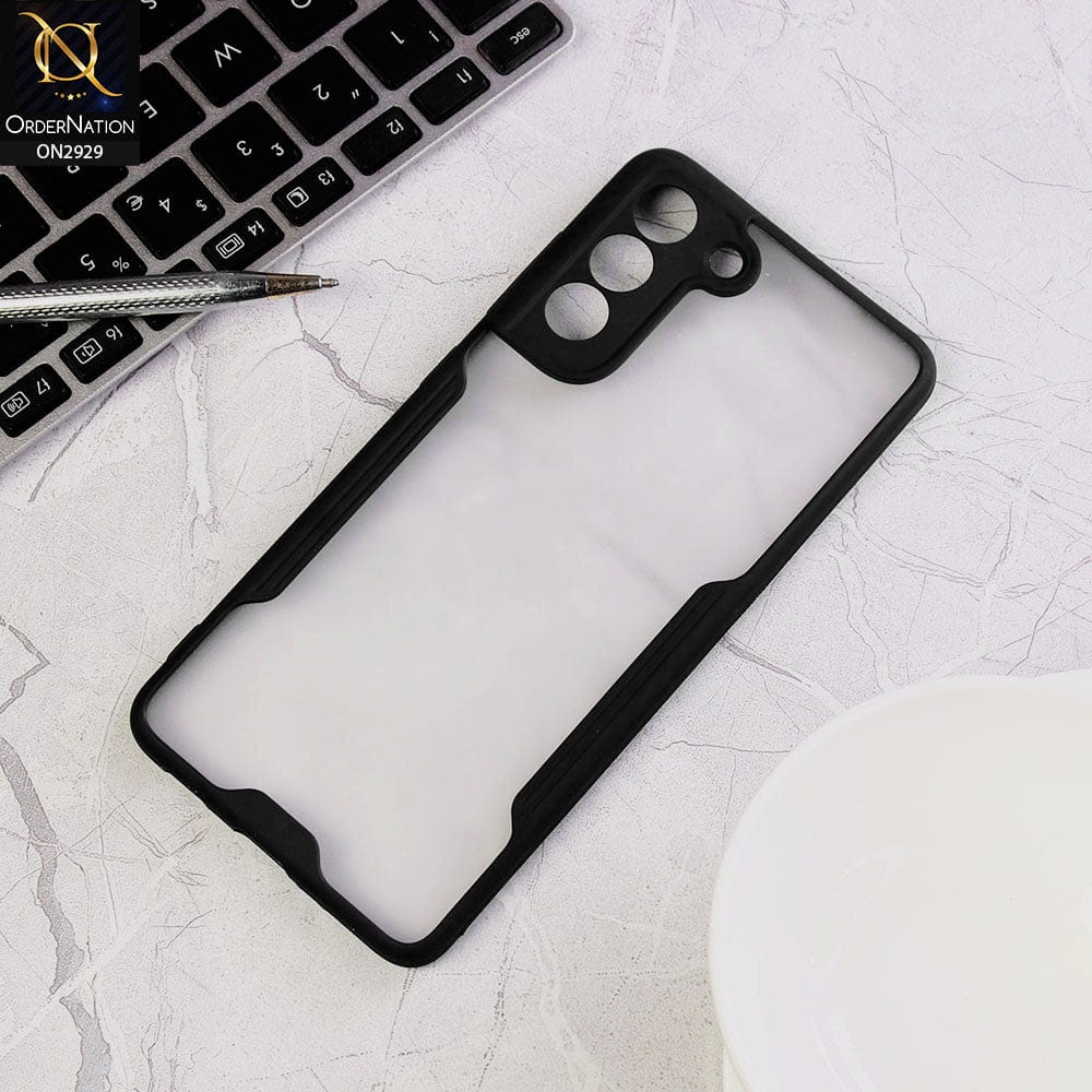 Samsung Galaxy S21 FE 5G Cover - Black - Semi Transparent Ultra Thin Paper Shell Soft Borders Case