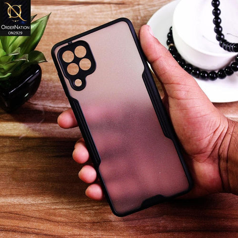 Samsung Galaxy M22 Cover - Black - Semi Transparent Ultra Thin Paper Shell Soft Borders Case