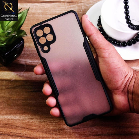 Samsung Galaxy A22 - Black - Semi Transparent Ultra Thin Paper Shell Soft Borders Case