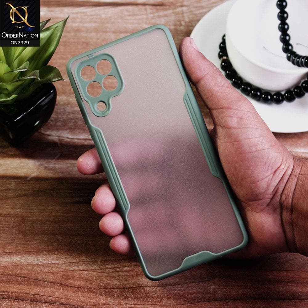 Samsung Galaxy A22 - Green - Semi Transparent Ultra Thin Paper Shell Soft Borders Case