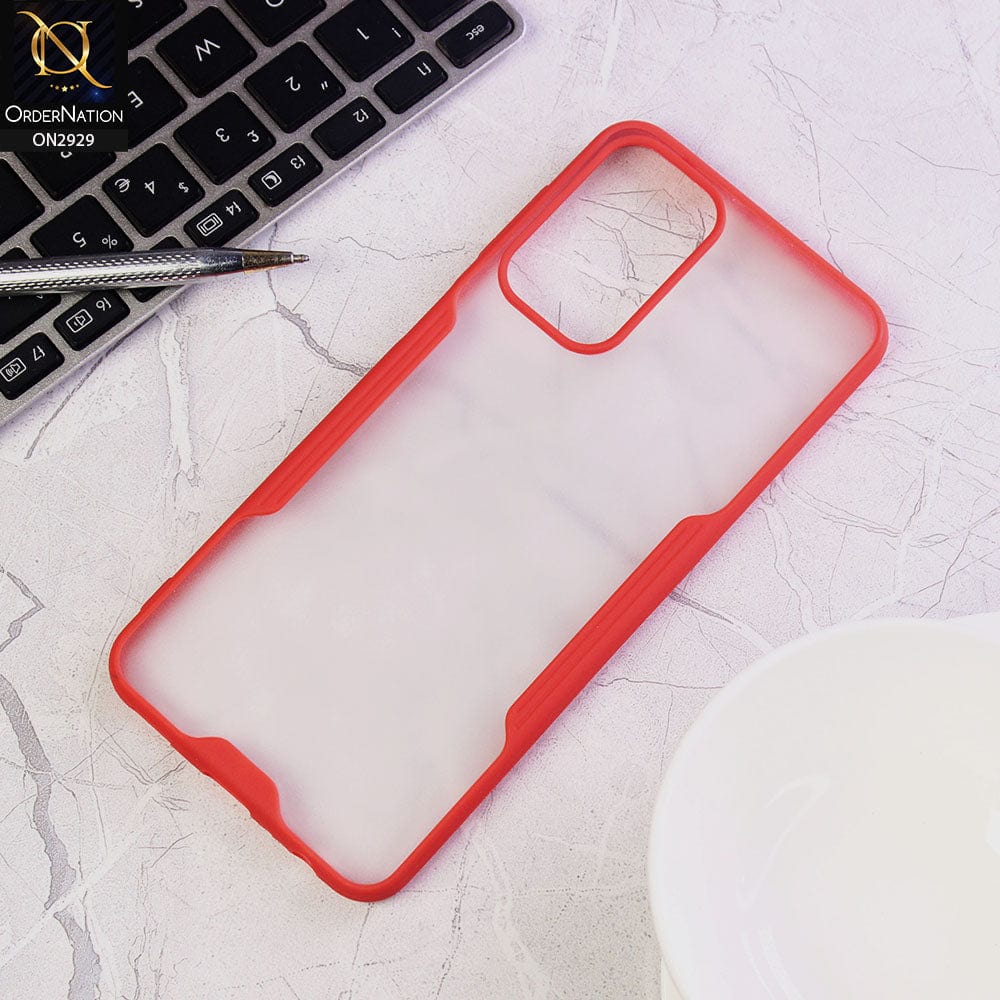 Samsung Galaxy A23 Cover - Red - Semi Transparent Ultra Thin Paper Shell Soft Borders Case