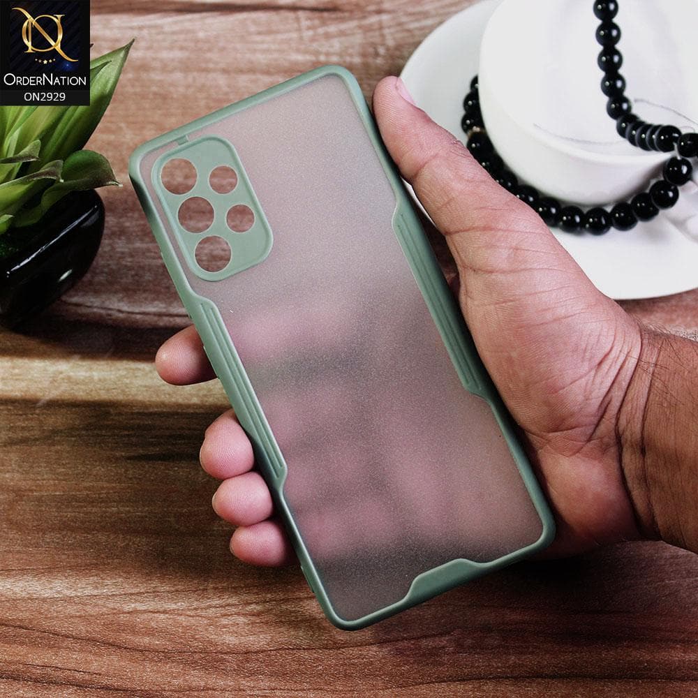Samsung Galaxy A72 - Green - Semi Transparent Ultra Thin Paper Shell Soft Borders Case