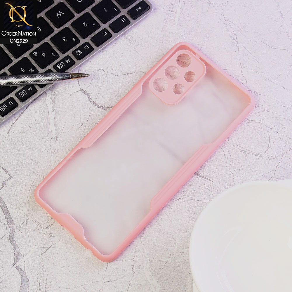 Samsung Galaxy A32 Cover - Pink - Semi Transparent Ultra Thin Paper Shell Soft Borders Case