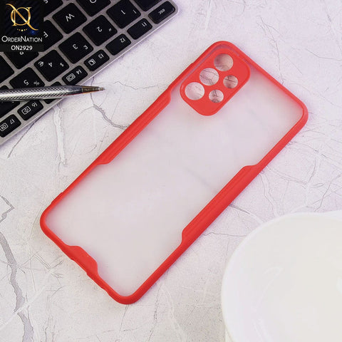 Samsung Galaxy A73 5G Cover - Red - Semi Transparent Ultra Thin Paper Shell Soft Borders Case